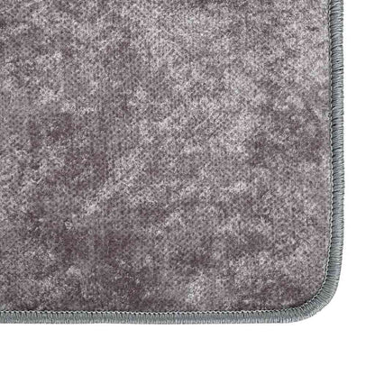 vidaXL Teppich Waschbar 80x300 cm Grau Rutschfest