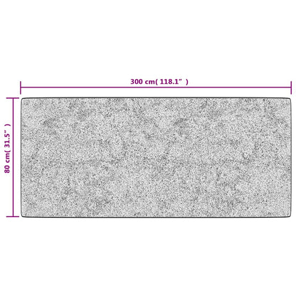 vidaXL Teppich Waschbar 80x300 cm Grau Rutschfest