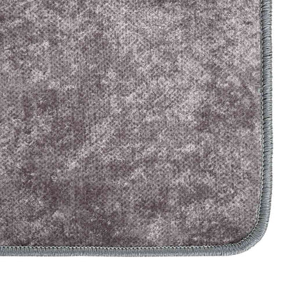 vidaXL Teppich Waschbar Grau 120x180 cm Rutschfest