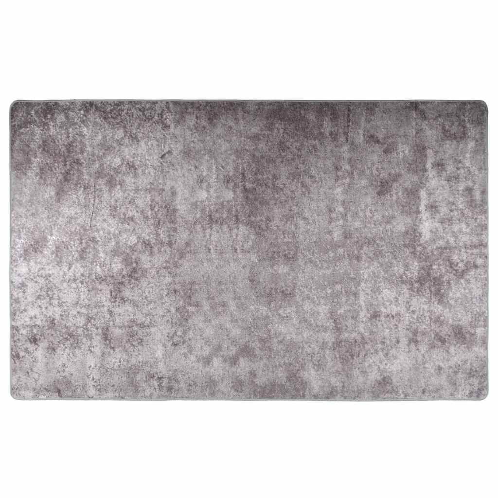 vidaXL Tapis lavable gris 160x230 cm antidérapant