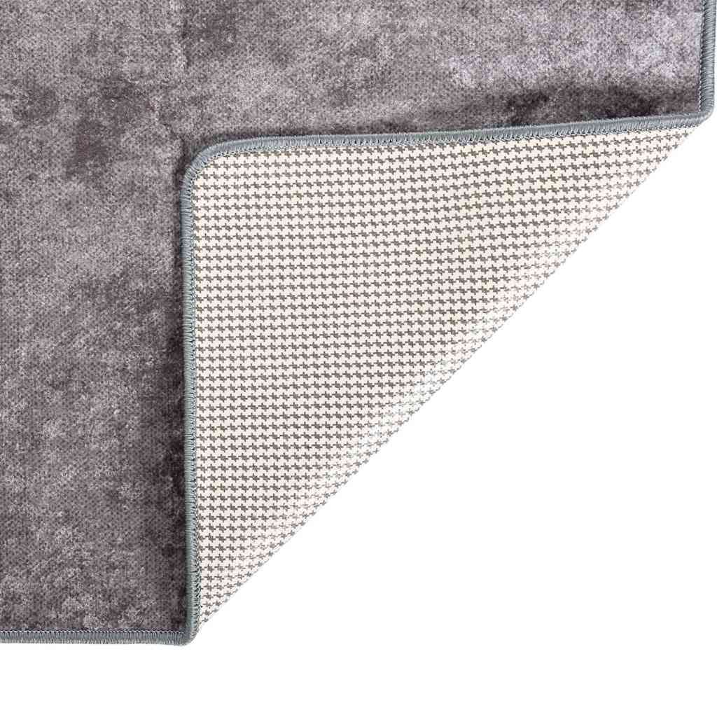 vidaXL Tapis lavable gris 160x230 cm antidérapant