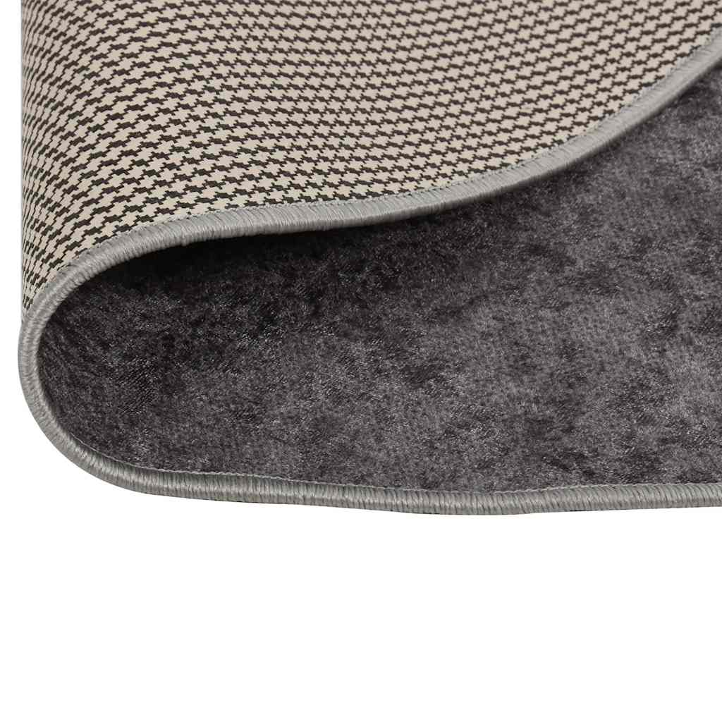 vidaXL Tapis lavable gris φ120 cm Antidérapant