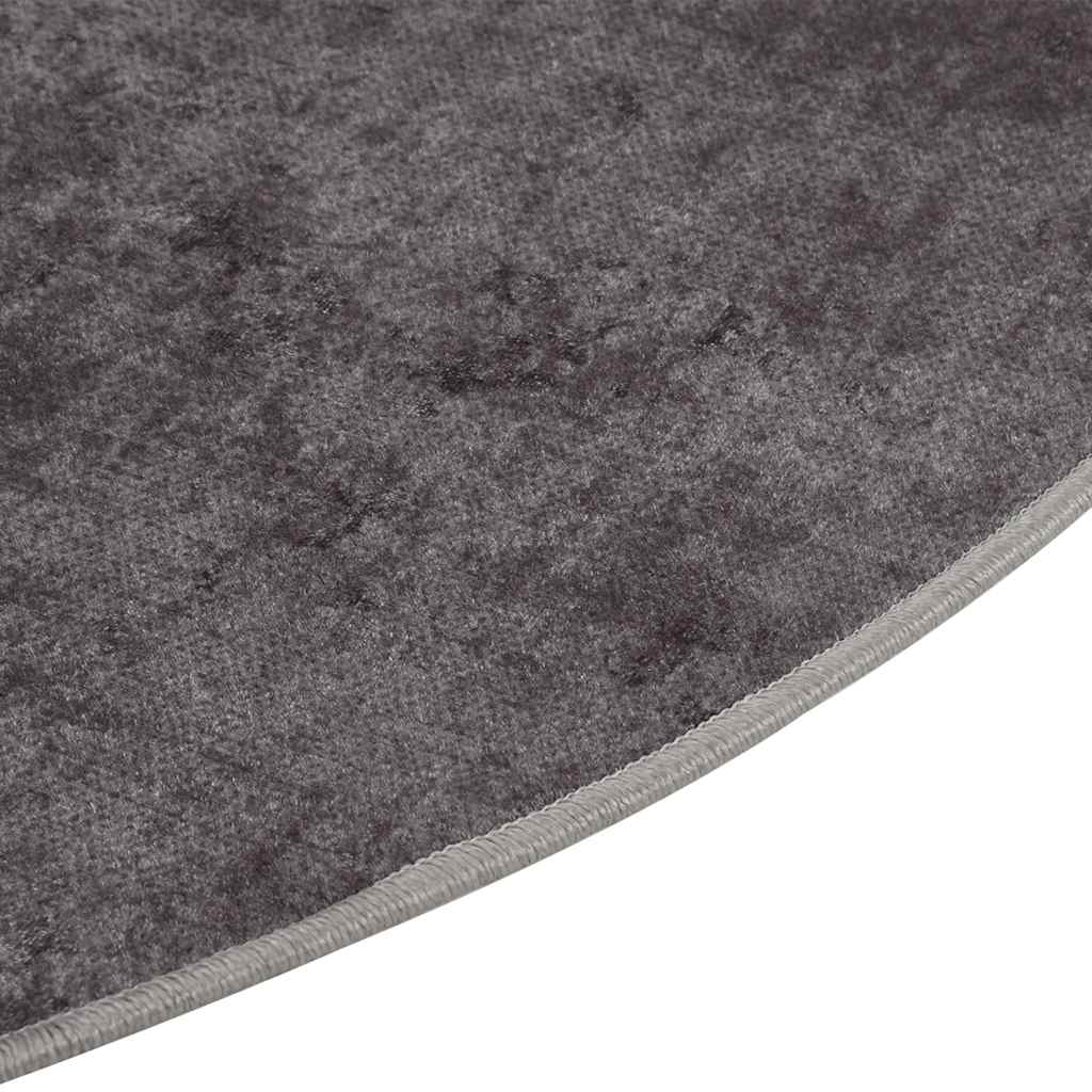 vidaXL Tapis lavable gris φ120 cm Antidérapant