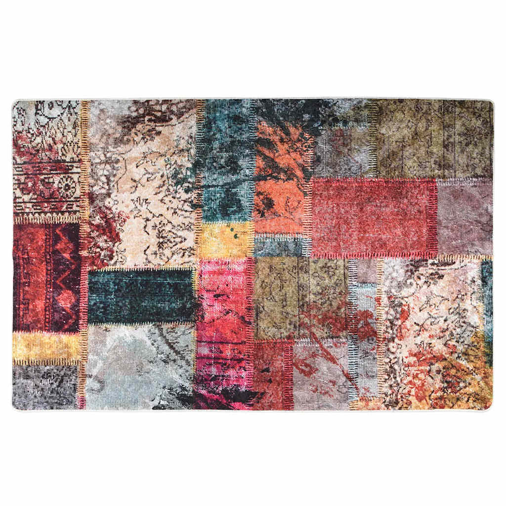 vidaXL Tapis Lavable Patchwork 80x150 cm Multicolore Antidérapant