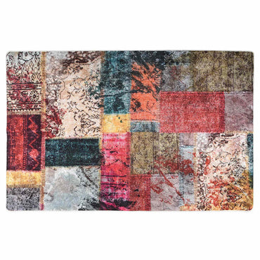 vidaXL Tapis Lavable Patchwork 80x150 cm Multicolore Antidérapant