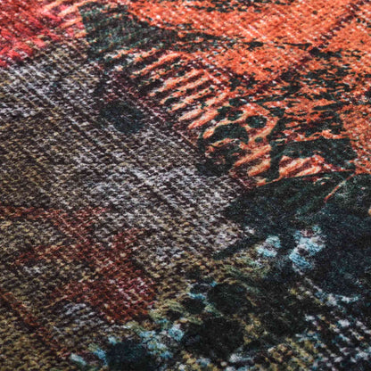 vidaXL Tapis lavable patchwork 80x300 cm multicolore antidérapant