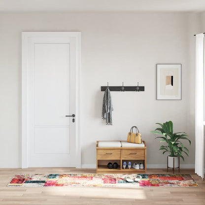 vidaXL Tapis lavable patchwork 80x300 cm multicolore antidérapant