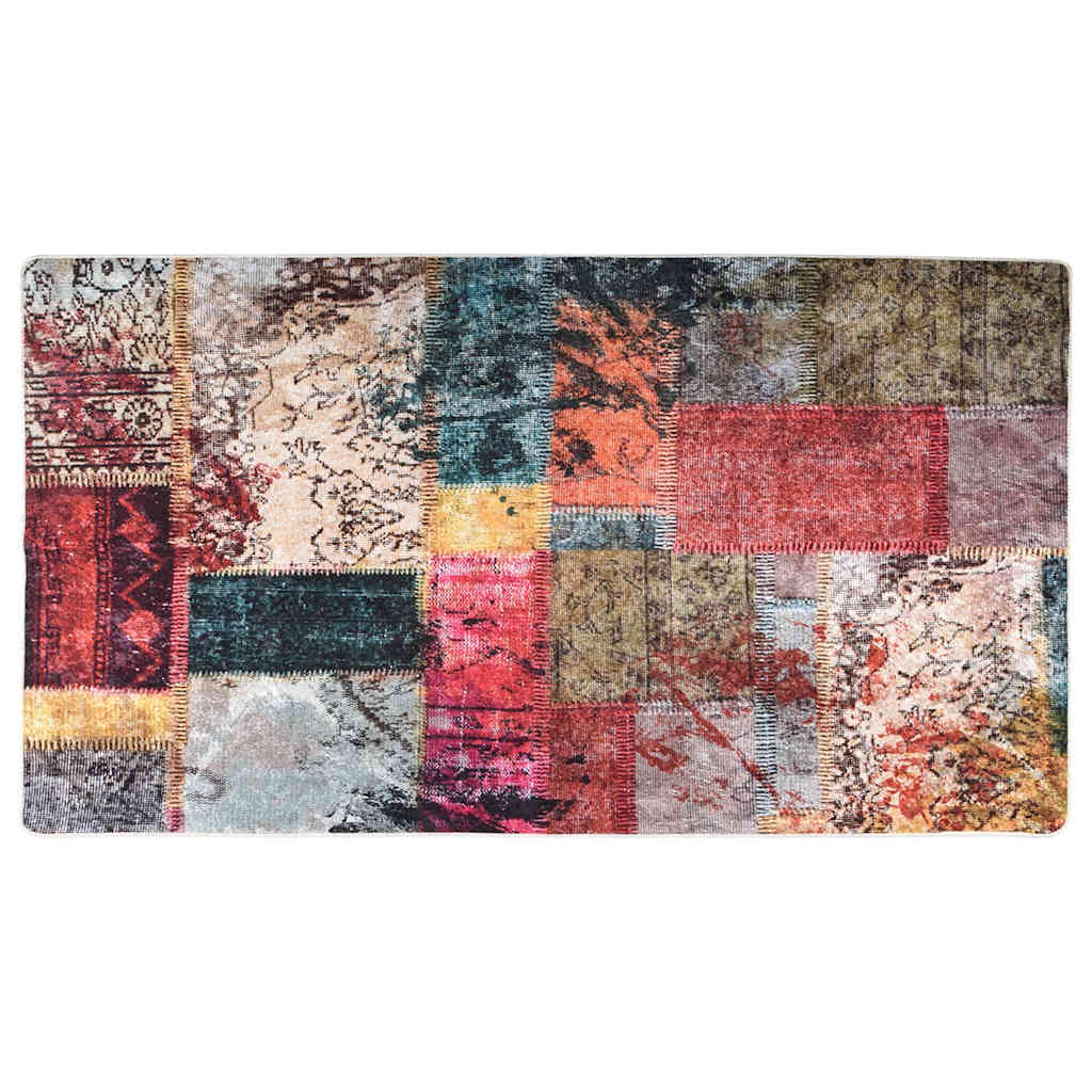 vidaXL Tapis lavable Patchwork Multicolore 190x300 cm Antidérapant