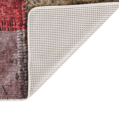 vidaXL Tapis lavable Patchwork Multicolore 190x300 cm Antidérapant