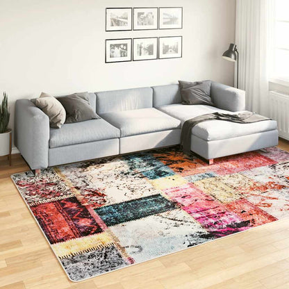 vidaXL Tapis lavable Patchwork Multicolore 190x300 cm Antidérapant