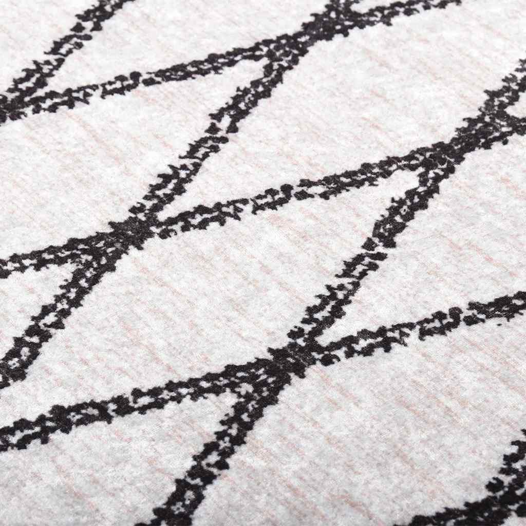 vidaXL Tapis lavable 80x150 cm noir et blanc antidérapant