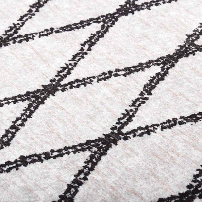 vidaXL Tapis lavable 80x150 cm noir et blanc antidérapant