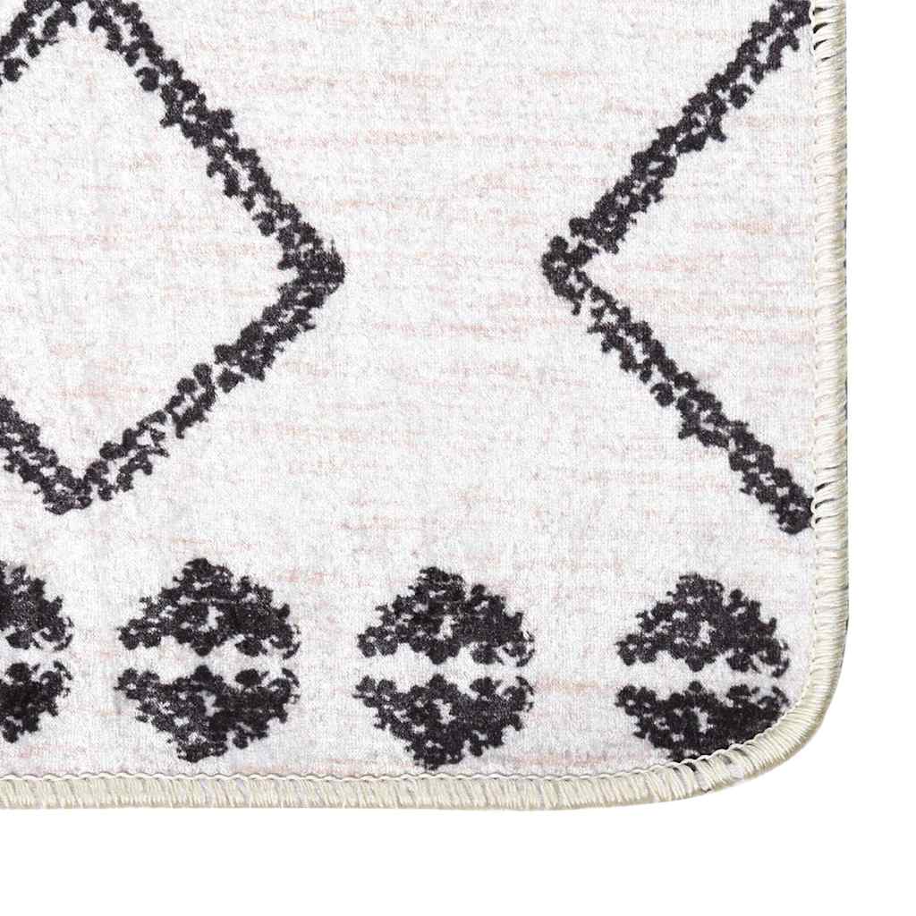 vidaXL Tapis lavable 80x150 cm noir et blanc antidérapant