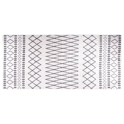 vidaXL Tapis lavable 80x300 cm Noir et blanc Antidérapant