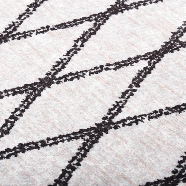 vidaXL Tapis lavable 80x300 cm Noir et blanc Antidérapant