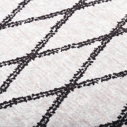 vidaXL Tapis lavable 80x300 cm Noir et blanc Antidérapant