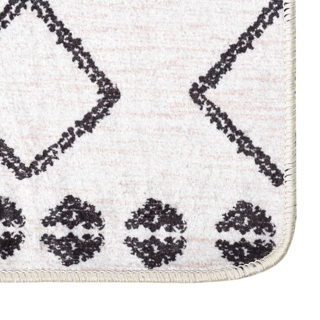 vidaXL Tapis lavable 80x300 cm Noir et blanc Antidérapant