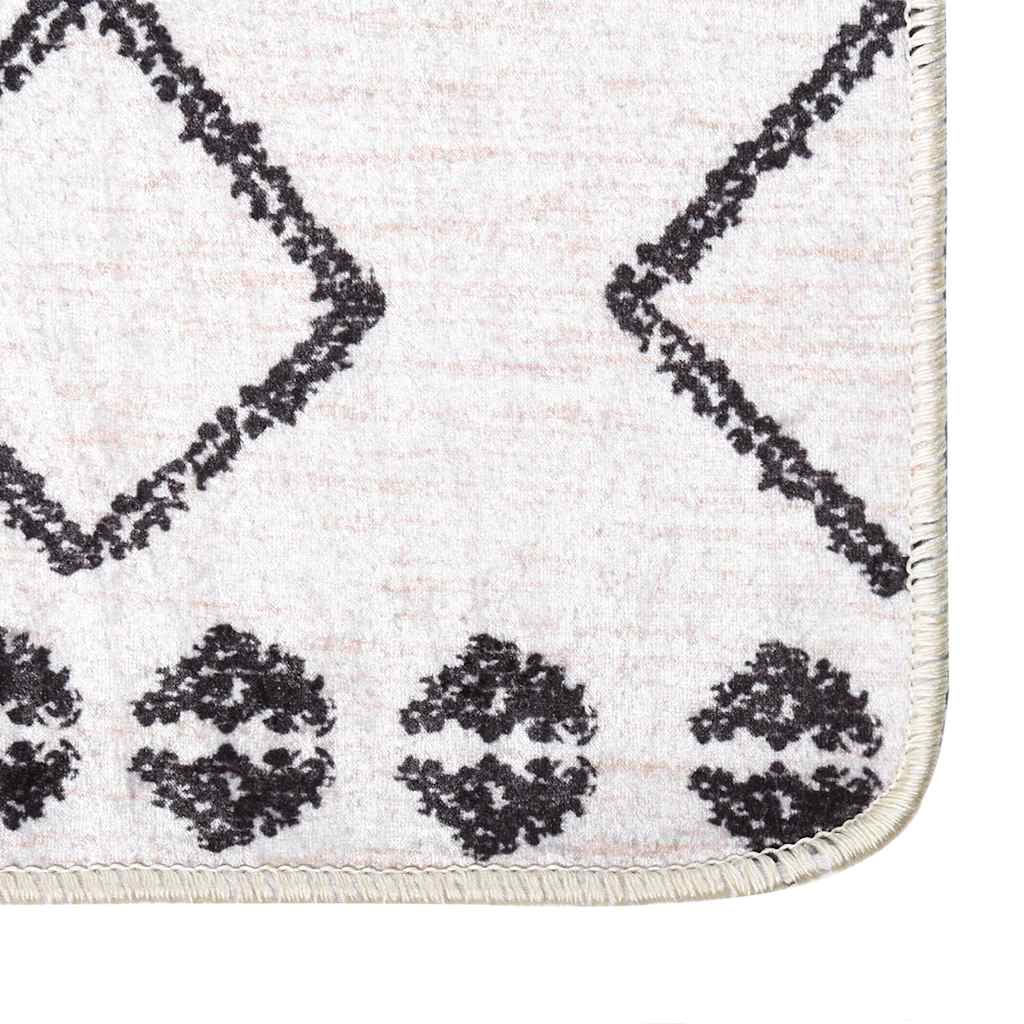 vidaXL Tapis lavable noir et blanc 120x180 cm antidérapant