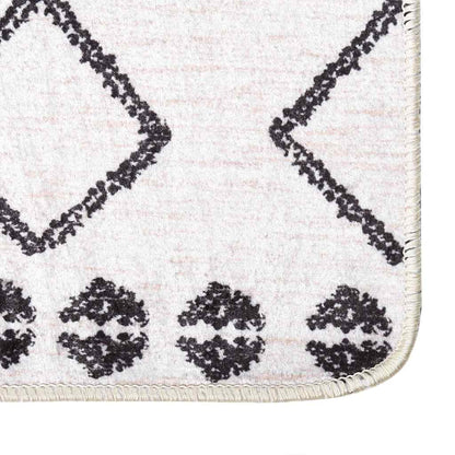 vidaXL Tapis lavable noir et blanc 120x180 cm antidérapant