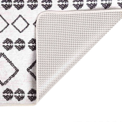 vidaXL Tapis lavable noir et blanc 120x180 cm antidérapant