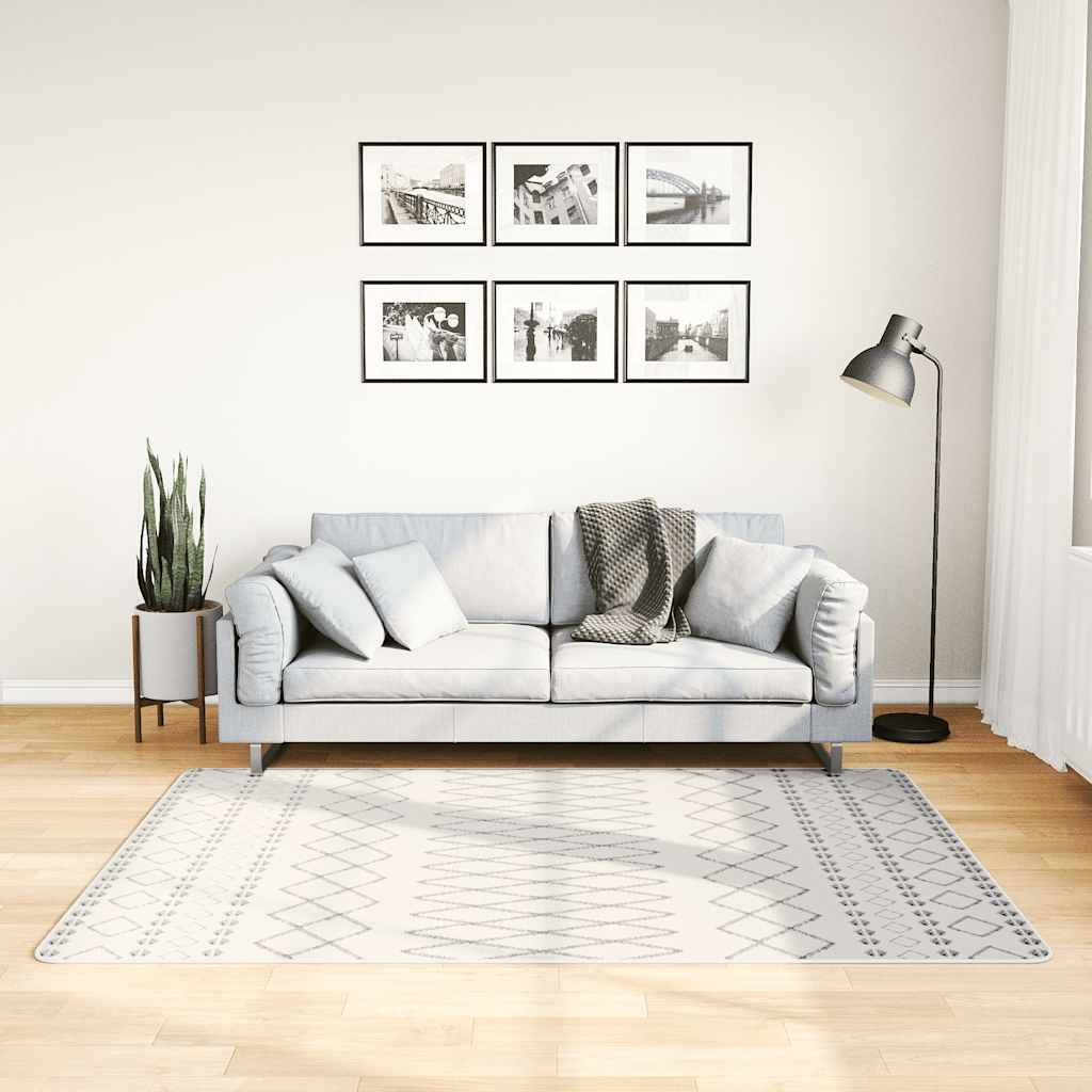 vidaXL Tapis lavable noir et blanc 120x180 cm antidérapant
