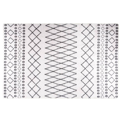 vidaXL Tapis lavable Noir et blanc 160x230 cm Antidérapant