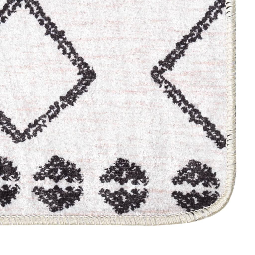 vidaXL Tapis lavable Noir et blanc 160x230 cm Antidérapant