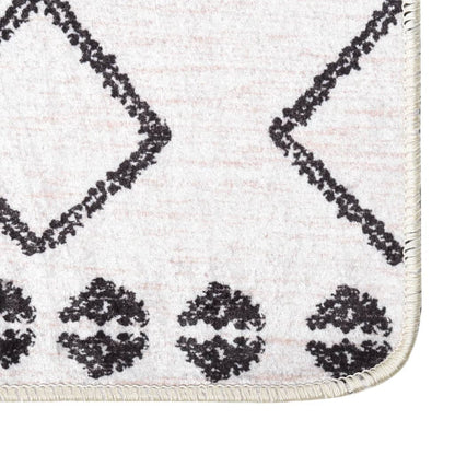 vidaXL Tapis lavable Noir et blanc 160x230 cm Antidérapant