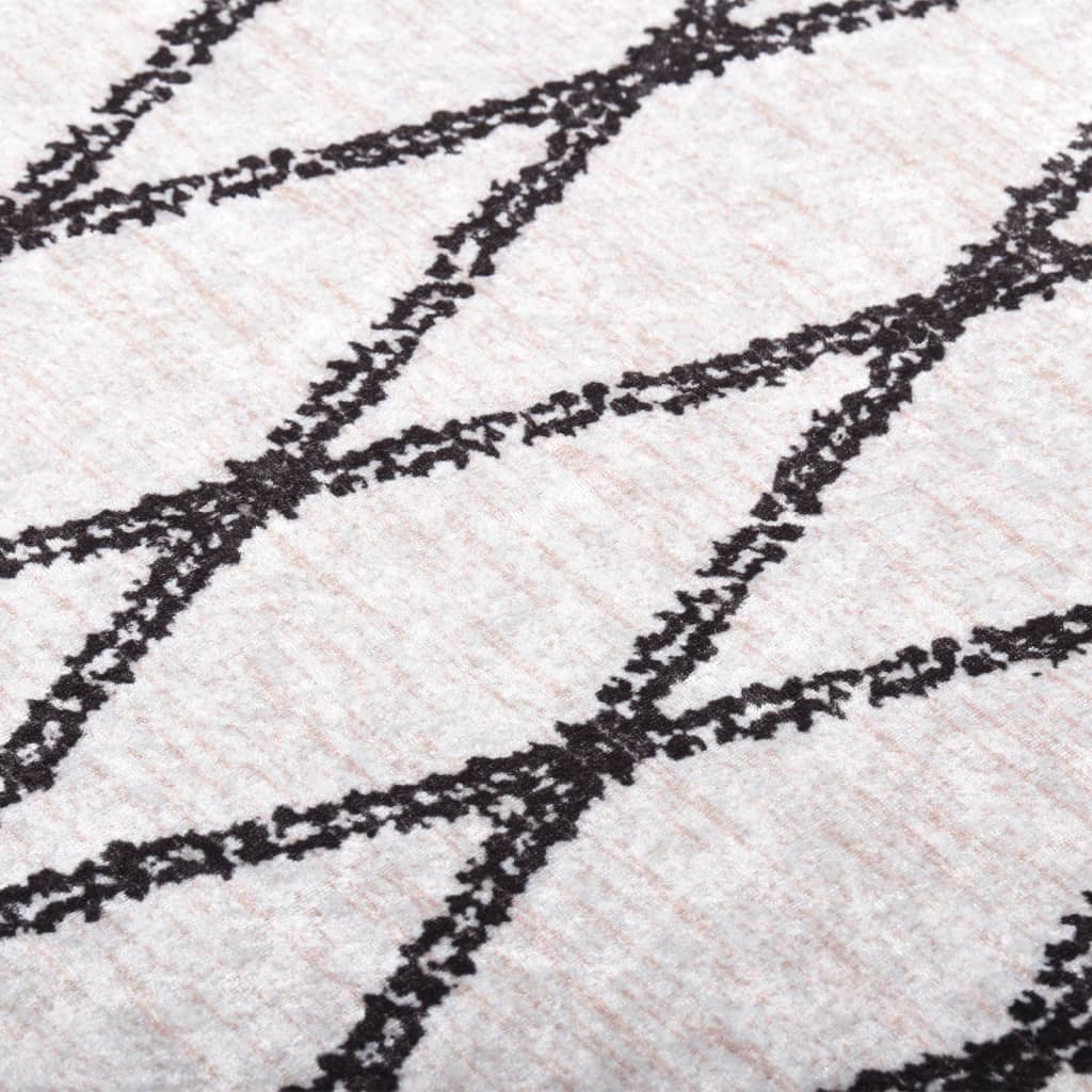 vidaXL Tapis lavable Noir et blanc 160x230 cm Antidérapant