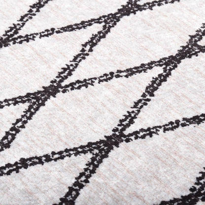 vidaXL Tapis lavable Noir et blanc 160x230 cm Antidérapant