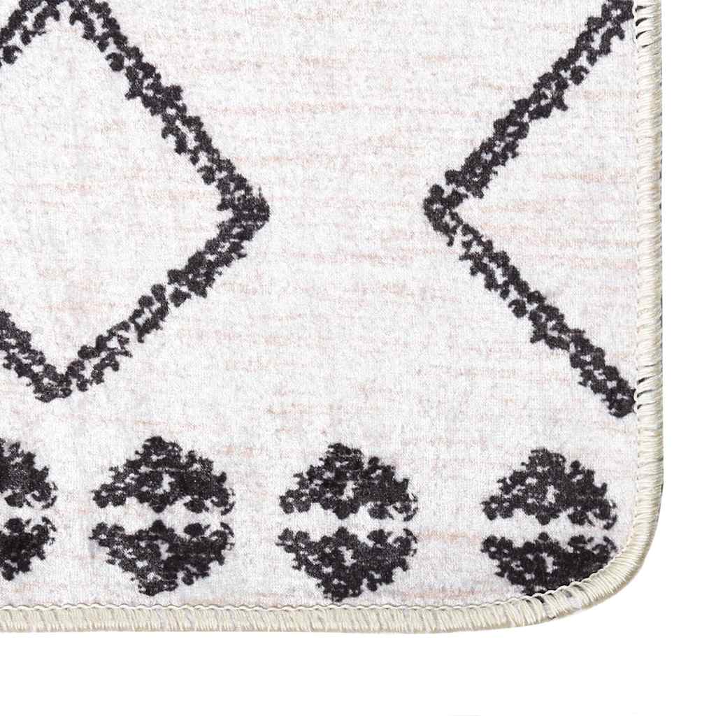 vidaXL Tapis lavable noir et blanc 190x300 cm Antidérapant
