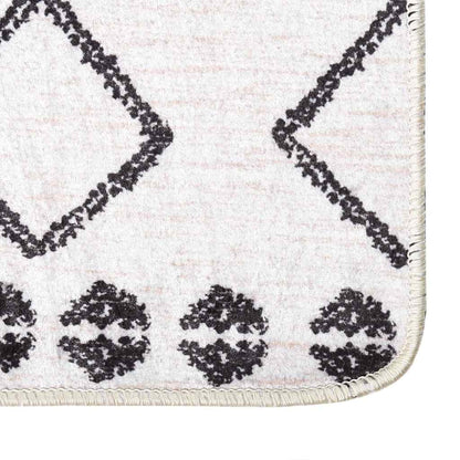 vidaXL Tapis lavable noir et blanc 190x300 cm Antidérapant