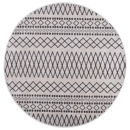 vidaXL Tapis lavable noir et blanc φ120 cm Antidérapant