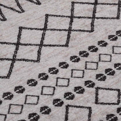 vidaXL Tapis lavable noir et blanc φ120 cm Antidérapant