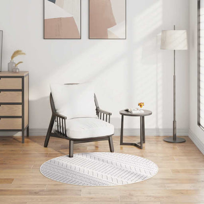 vidaXL Tapis lavable noir et blanc φ120 cm Antidérapant