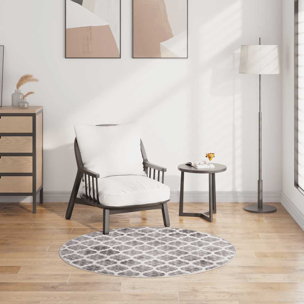vidaXL Tapis lavable multicolore φ120 cm Antidérapant