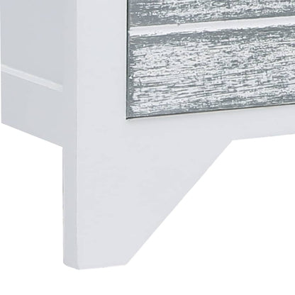 vidaXL TV-Schrank Weiß und Grau 108x30x40 cm Massivholz Paulownia