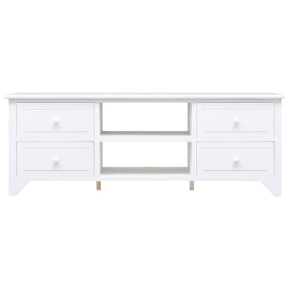vidaXL TV-Schrank Weiß 108x30x40 cm Massivholz Paulownia