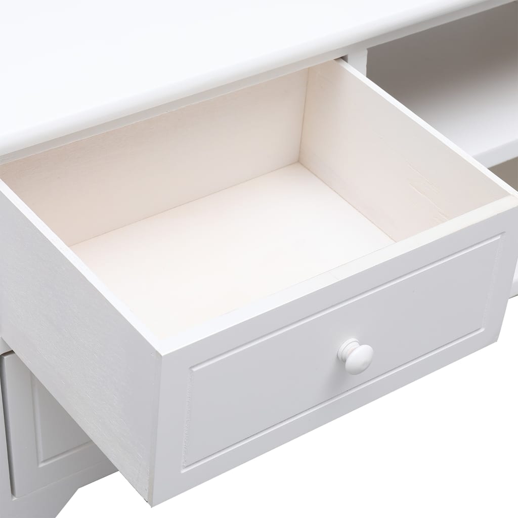 vidaXL TV-Schrank Weiß 108x30x40 cm Massivholz Paulownia