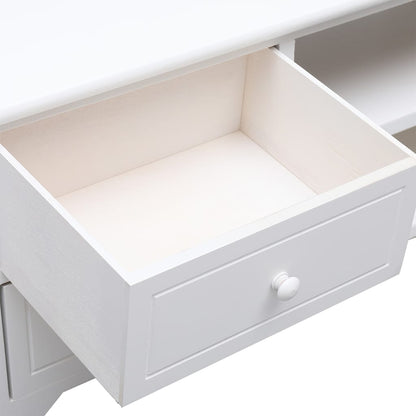 vidaXL TV-Schrank Weiß 108x30x40 cm Massivholz Paulownia