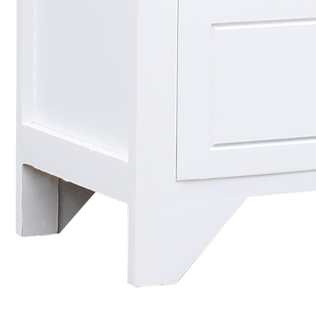 vidaXL TV-Schrank Weiß 108x30x40 cm Massivholz Paulownia
