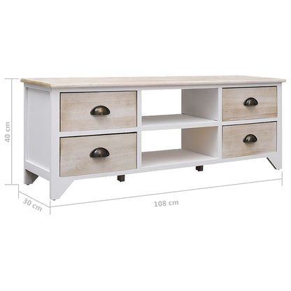 vidaXL Meuble TV 108x30x40 cm Bois massif de Paulownia