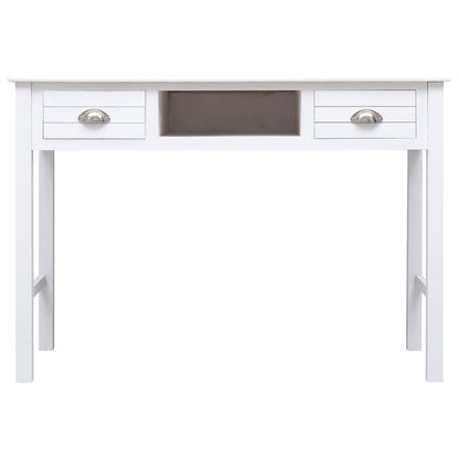 vidaXL Bureau blanc 108x45x76 cm Bois de paulownia massif