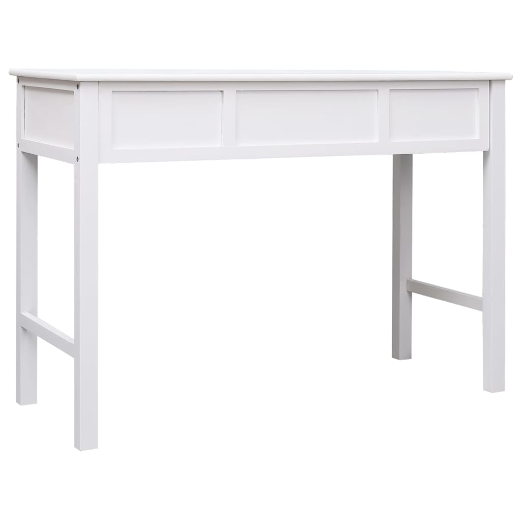 vidaXL Bureau blanc 108x45x76 cm Bois de paulownia massif