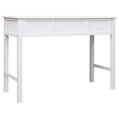 vidaXL Bureau blanc 108x45x76 cm Bois de paulownia massif