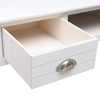 vidaXL Bureau blanc 108x45x76 cm Bois de paulownia massif
