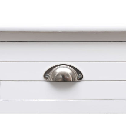 vidaXL Bureau blanc 108x45x76 cm Bois de paulownia massif