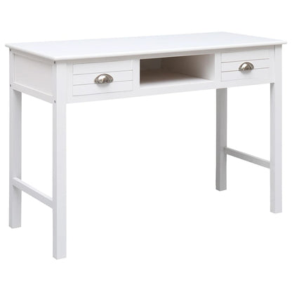 vidaXL Bureau blanc 108x45x76 cm Bois de paulownia massif