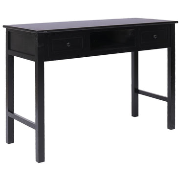 vidaXL Schreibtisch Schwarz 108x45x76 cm Massivholz Paulownia
