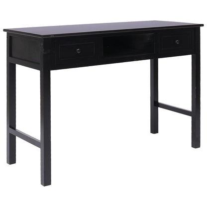 vidaXL Schreibtisch Schwarz 108x45x76 cm Massivholz Paulownia